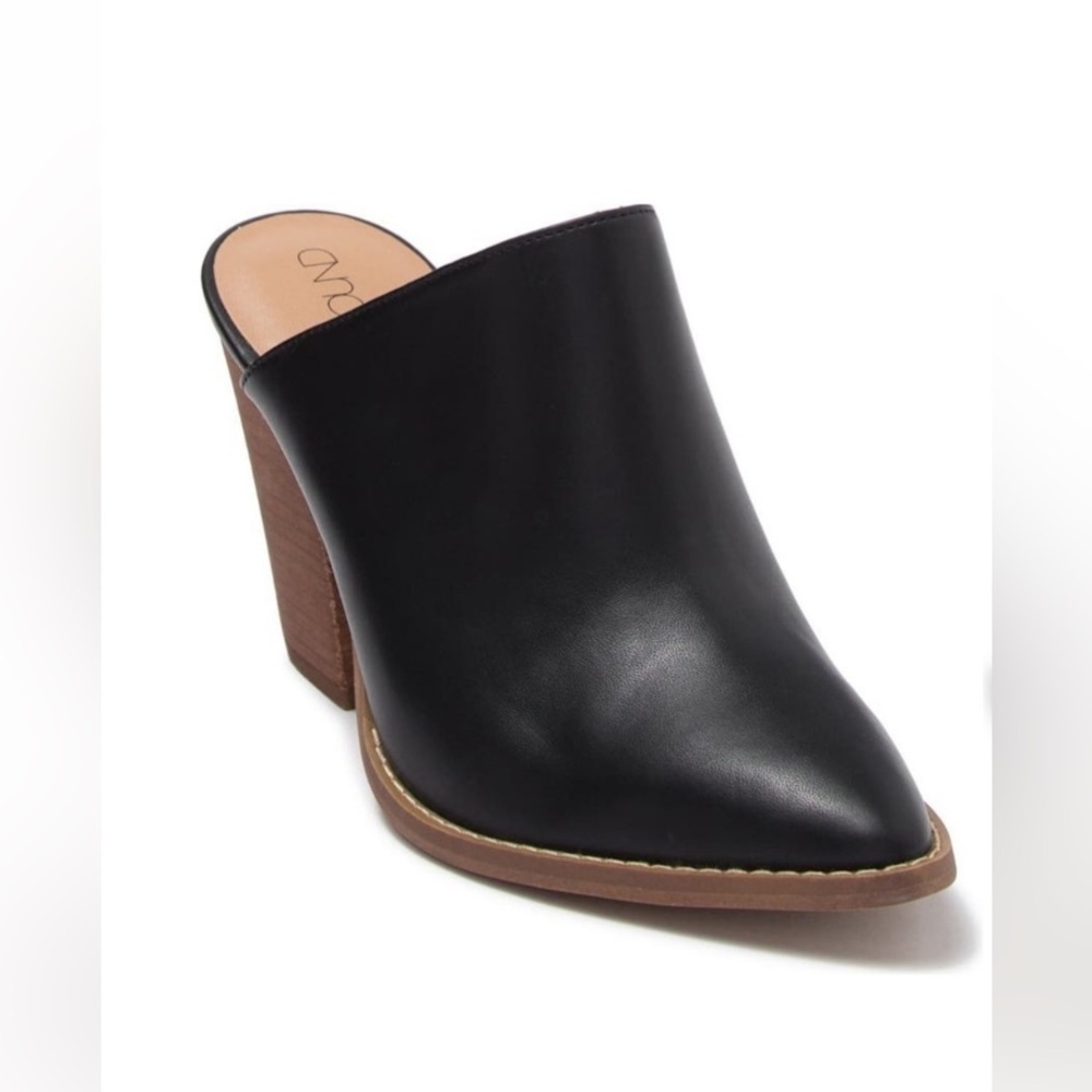 ABOUND Maya Black Vegan Leather Block Heel Mule Size 11